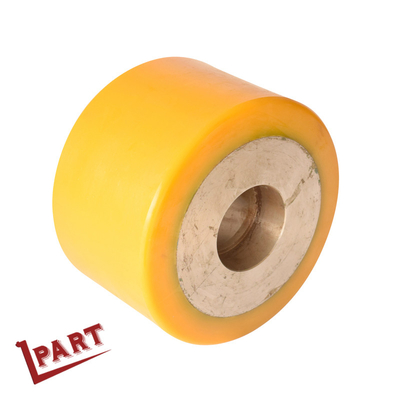 Il poliuretano della ruota motrice del carrello elevatore di portata 100mm spinge giallo